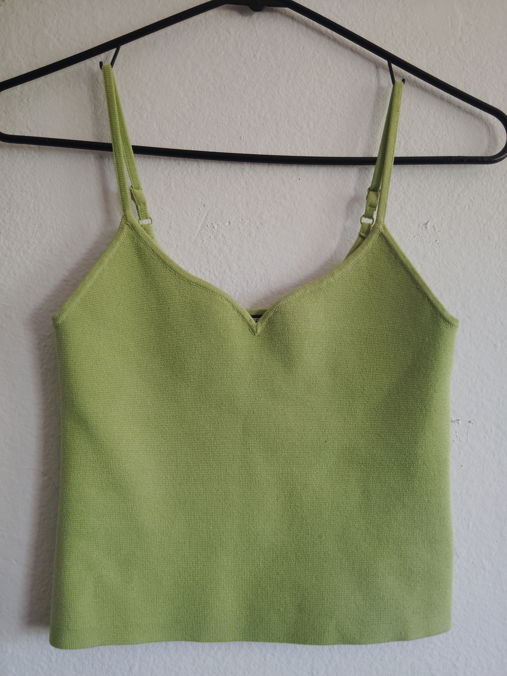 Express Lime Green Body Contour Sweetheart Cropped Knit Sweater Cami